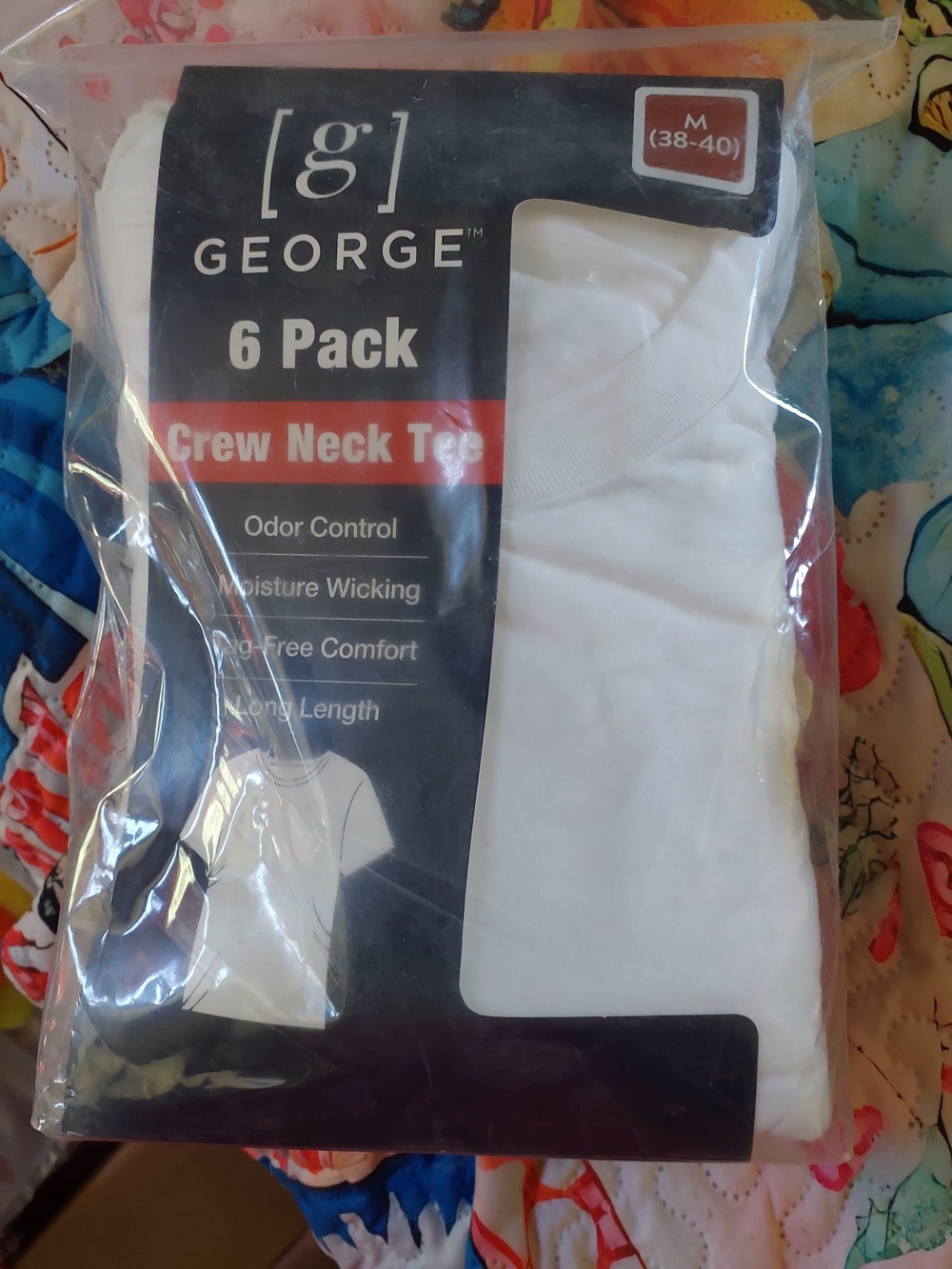 George White Crew Neck Short Sleeve T-Shirts - 6 Pack. Medium 38-40